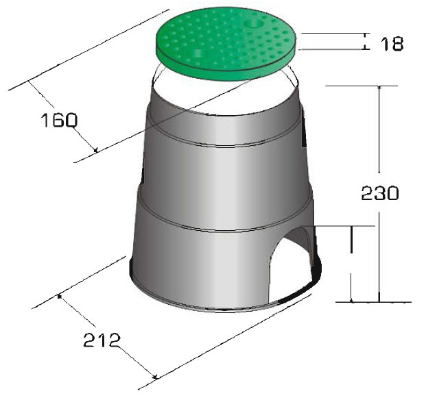Ventilbox rund - Klein